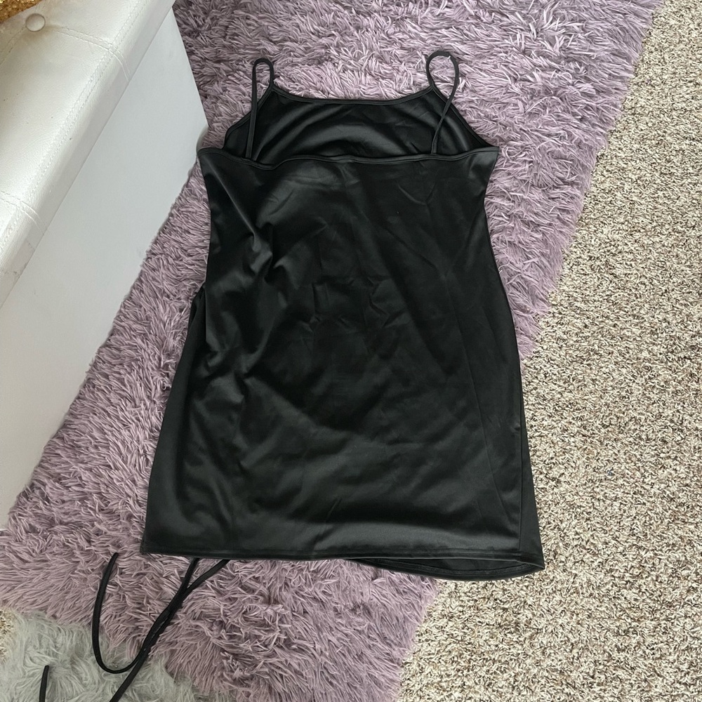 Plus/Curvy Black Cami Drawstring Dress - Size 4X - Picture 5 of 10
